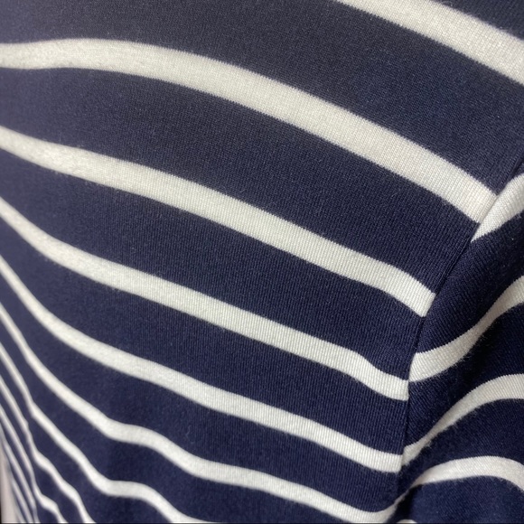 Calvin Klein Soft Scoopneck Navy/White Striped Top - Picture 7 of 16
